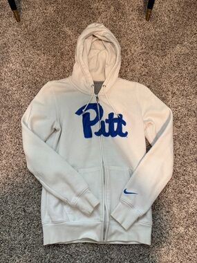 Nike White PITT Full-Zip Hoodie with Gray Interior